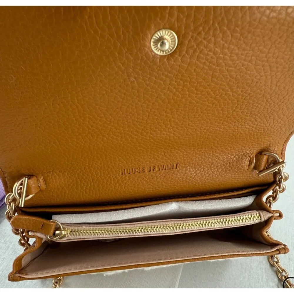 House of Want How We Browse Sherpa Crossbody Bag Vegan Leather NEW